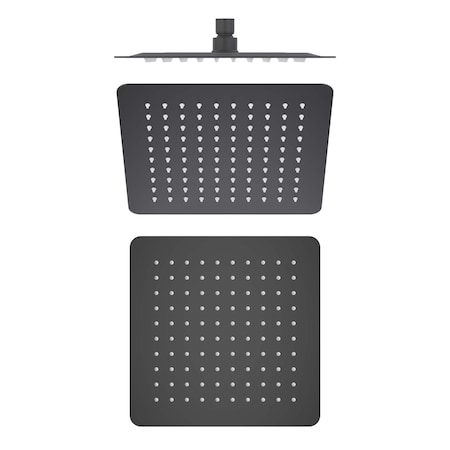 Kibi Cube 10 Metal Ultra Thin Profile Rain Shower Head 1.75 GPM - Matte Black SH1003MB
